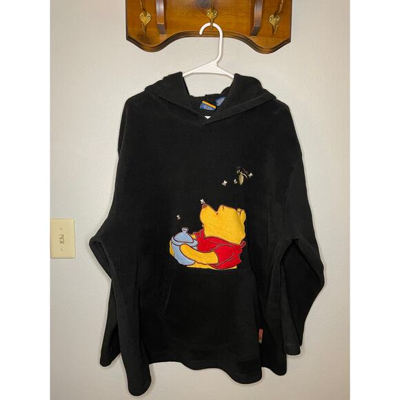 Vintage 90s Disney Winnie the Pooh Fleece Hoodie Sweatshirt - Picture 2 of 8